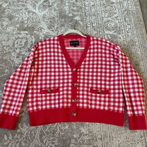 EUC red gingham sweater from Ellandemm size S